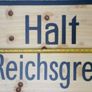 German ww2 ,steel HALT ! reichs border post sign. 1939/45 , (84 x 55 cms) Image 2