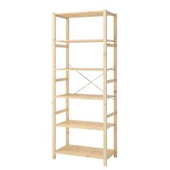 IKEA IVAR Shelving Unit 89x30x179cm 6 Shelves Solid Pine