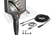 Endoscope camera triple lens 5Ips screen 854x480 inspection camera 5m cable pipe camera 5000mAh battery for 5-6 hours sewer camera IP67