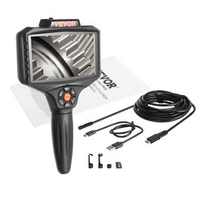 Endoscope camera triple lens 5Ips screen 854x480 inspection camera 5m cable pipe camera 5000mAh battery for 5-6 hours sewer camera IP67
