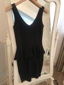 NWT River Island Black Peplum Dress size 8