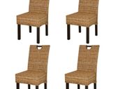 Dining Chair 4 pcs Kubu Rattan Mango Wood
