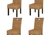 Dining Chair 4 pcs Kubu Rattan Mango Wood