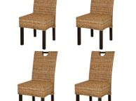 main image for ad Dining Chair 4 pcs Kubu Rattan Mango Wood