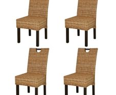Dining Chair 4 pcs Kubu Rattan Mango Wood
