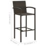 3 Piece Garden Bar Set Brown Image 8