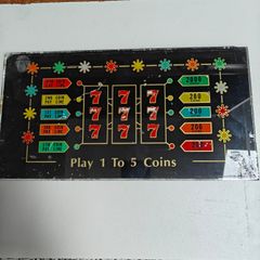 Vintage Bally Slot Machine Reel Glass Plate, Triple 7, 1 to 5 Coins, great retro colours