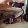 Karen Millen Stunning Purple Satin Strappy Sandals Heels Image 5