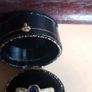 18 ct gold ring with Sapphire stone and 16 brilliant cut diamonds Image 2