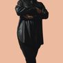 H&M Black Faux Leather Shirt Dress  Size S Image 3