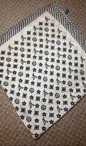 satin monogram scarf