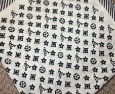 satin monogram scarf