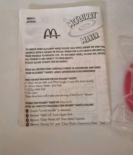 McDonald's MCFLURRY MAKER Vintage Toy 2003 in ORIGINAL BOX Unused And Complete