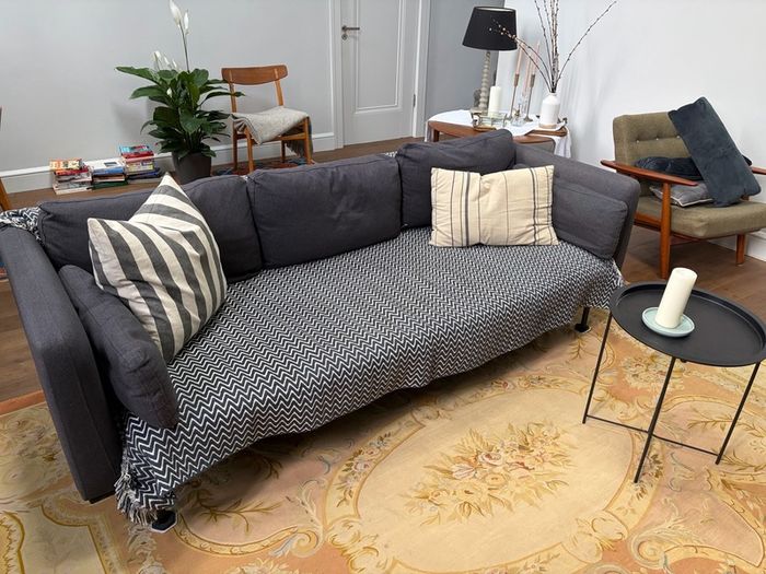 Large Charcoal Grey 3 Seater Sofa, Excellent Condition