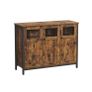 Sideboard vintage brown-black  sideboard, kitchen cabinet, storage cabinet, with glass doors, for living room, kitchen, dining room, steel frame, industrial style, vintage brown-black Image 2