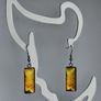 Yellow Lily Cabochon Rectangular Earrings Image 7