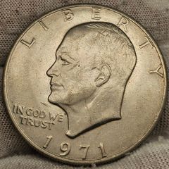 USA United States 1971 Eisenhower 1 Ike Dollar Apollo 11 Moon  Landing