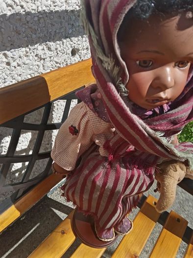 Beautiful Porcelain Doll with Soft Toy Elephant