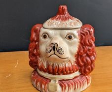 Staffordshire tobacco jar double sided collectible