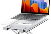 Ergonomic Laptop Stand for Desk, Dual-Bar Support &amp; Height Adjustable Laptop Riser Holder, Ventilated Portable &amp; Foldable Computer Stand, Compatible with MacBook Air Pro
