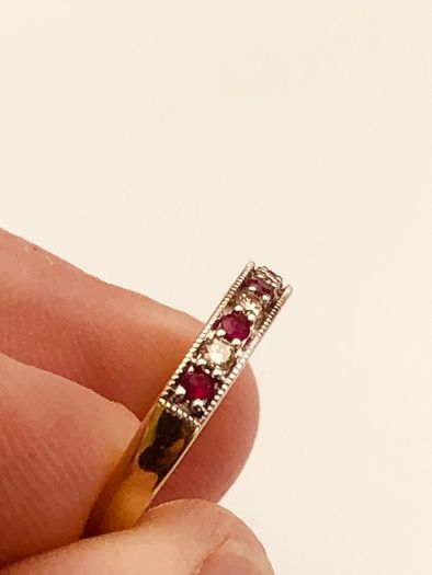 9ct Yellow Gold Ruby & Diamond Eternity Ring