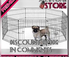 8 Panel Playpen Suitable for Dogs/Puppies/Cats & Rabbits foldable ideal for Indoor/Outdoor use puppy play pen MULTIPLE SIZES AVAILABLE, SEE DESCRIPTION (FREE POSTAGE)