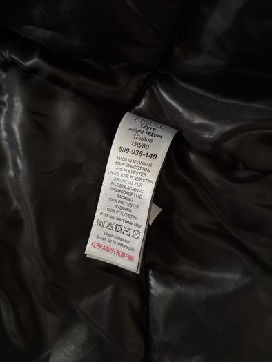 Next fully lined hooded winter coat age 12 as new!