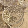 Vintage cut glass or crystal  set of 3 dessert dishes or bowls featuring a diamond or criss-cross pattern. Image 4