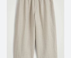 COS High-Waisted Wide-Leg Linen Cotton Culottes Pants Beige Sand - Size M