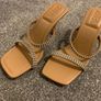 Zara Nude Diamond Square Toe Heels Image 4