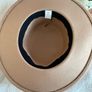 Tan Boater Hat Camel Fedora Flat Brim Size 57 Women's Festival Image 4