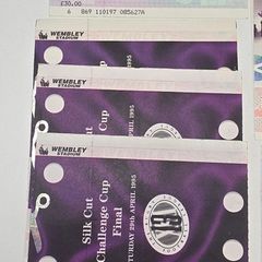 Vintage Silk Cut Rugby League Challenge Cup Wembley Tickets 8-Year Bulk Lot 1988-1997