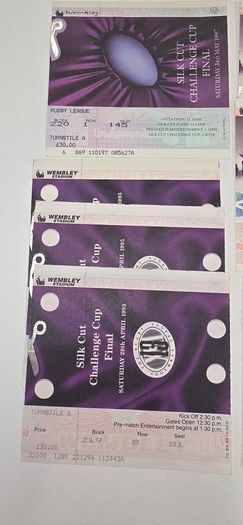 Vintage Silk Cut Rugby League Challenge Cup Wembley Tickets 8-Year Bulk Lot 1988-1997