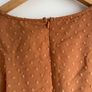 Boohoo Ruffle hem caramel colour chiffon mini dress size 12 Image 5