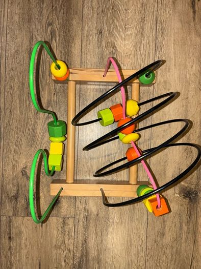 IKEA wooden bead rollercoaster