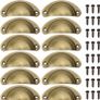 10 Pack Drawer Handles, Chrome Cabinet Handles, Iron Shell Pull Cupboard Door Handles, Cup Handles with Screws, Pull Knobs for Kitchen Cupboard,Wardrobe,Furniture,Dresser Drawer (MULTIPLE COLOURS) Image 6