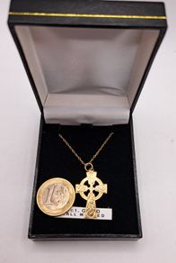 Celtic cross 9ct  yellow gold necklace