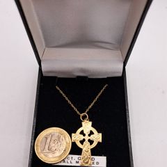 Celtic cross 9ct  yellow gold necklace