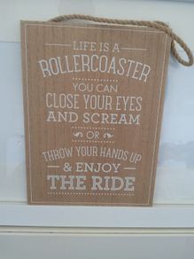 Life is a RollerCoaster Decorative Hanging Wooden Sign