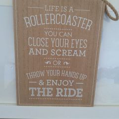 Life is a RollerCoaster Decorative Hanging Wooden Sign