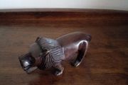 carved wooden lion