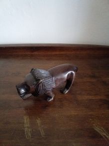 carved wooden lion