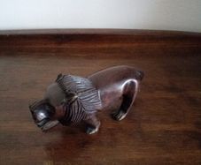 carved wooden lion