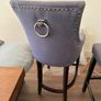 Set of 4 charcoal grey fabric high dining chairs Image 6