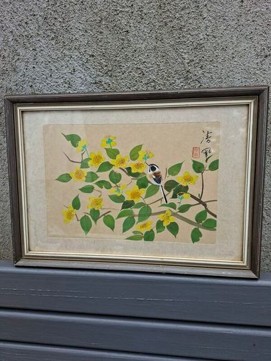 Vintage East Asian Silk Hand painting