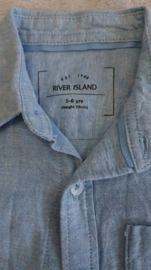 River Island Boys blue short sleeved shirt