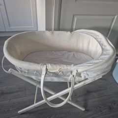 Cream Moses Basket and Stand