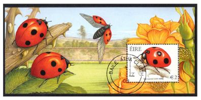2003 Ireland Fauna & Flora (Beetles) Miniature Sheet Fine Used with clear Dublin cancel