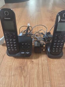 Panasonic phones x 2 with all accessories as shown, barely used