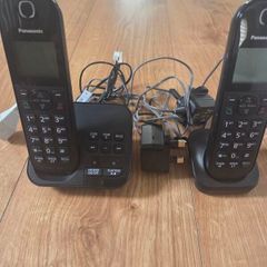 Panasonic phones x 2 with all accessories as shown, barely used